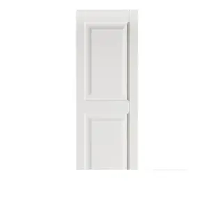 2 212 MAIN Premier Raised Panel Window Shutters with Center Mullion, IR521559001 Exterior Use White Decorative Shutters - 15 x 59 in.