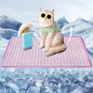 Cooling Pet Mat, Eco-friendly Cooling Pad for Large Dog, Pet Cooling Mats for Dog bed and Cat house, Use in Crate, Tunk, Camping, Outdoors, Portable, Ultra-Lightweight Cooling Seat Cushion Air-Honeycomb Design, Outdoorfun