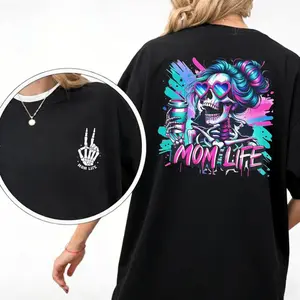 Mom Life Skull Tee|Gift for Moms|Bella Canvas Mama Tee|Gift for Her|Gift for New Mom|Gift for Wife|Edgy Mom Tee