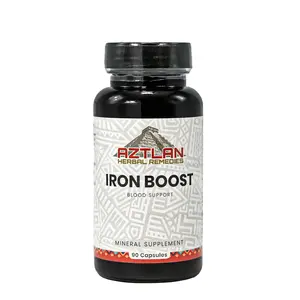 AZTLAN HERBAL REMEDIES Iron Boost Capsules - Plant-Based Iron Complex for Energy & Blood Health with Mexican Herbs & Natural Iron Fluorine
