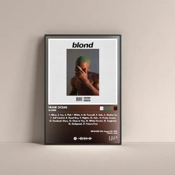 Frank Ocean Blonde Poster, Frank Ocean Blonde Gift Poster, Frank Ocean Blonde Album High Quality, Poster, Music Poster