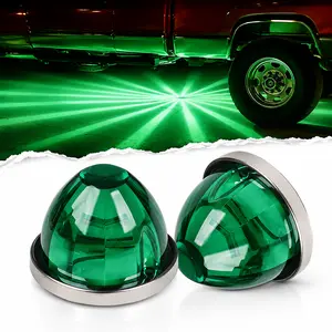 Dual Function Watermelon LED Marker Lights, Strobe & Constant Side Clearance Lamps | Under Glow Chassis Lights for Trailer Truck Semi, Pickup & Lorry