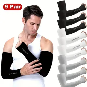 9 Pairs Summer Ice Cool Arm Sleeves for Women and Men, Ice Silk Protective Arms, 3 + 3 + 3, Comfortable and Stylish