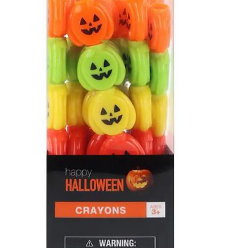 Happy Halloween Crayon 12pcs Pumpkin Design for Kids Ages 3+ Safe and Fun Drawing Tools