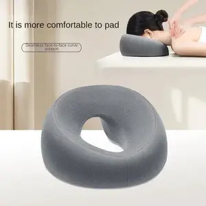 Beauty Bed Face Pillow, Memory Foam Breathable Headrest for Massage Tables with Face Hole - Ergonomic Design for Lying & Resting
