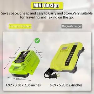 40V Charger for Ryobi, OP401 40-Volt Portable Mini Battery Charger Replacement for Ryobi 40V OP4040 OP4050 OP4050A OP40601 OP4026 OP4015 OP4030 Lithium-Ion Battery Charger