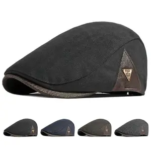 Men Side Triangle Label Newsboy Caps British Painters Hats Spring and Autumn Flat Cap Hip Hop Berets