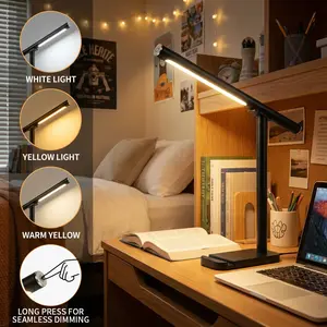All-Scenario 2 in 1 Magnetic Desk Lamp - Detachable Light, Phone Holder USB Charger, 3 Color 5 Brightness, Fits Office, Study, Camping, Kitchen, Emergency - Perfect Gift for Anyone