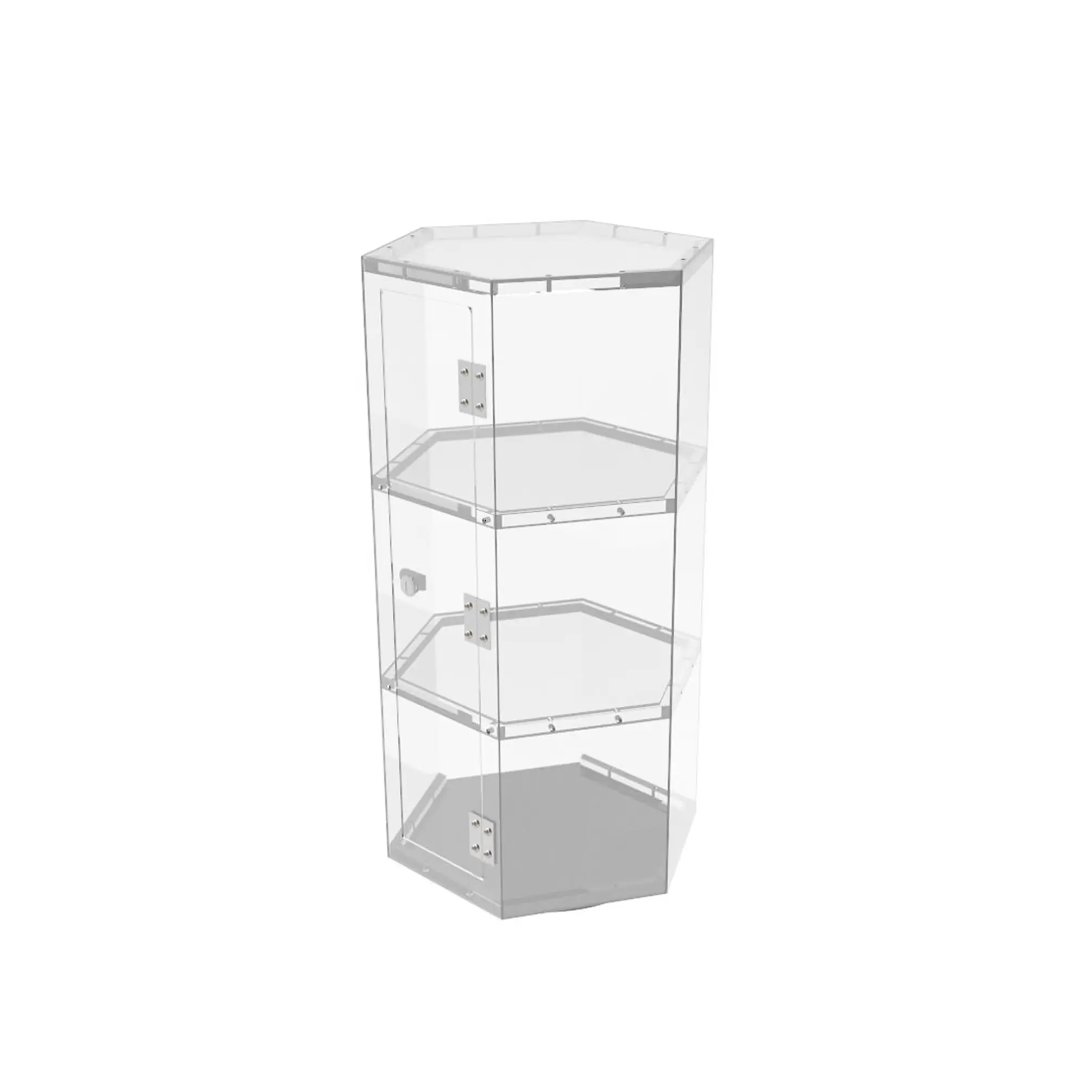 FixtureDisplays Clear Plexiglass Acrylic Spinning Cabinet Display Case for Jewewlry, Cell Phone, Valuable 12"x12"x22" 14603-NEW-NF