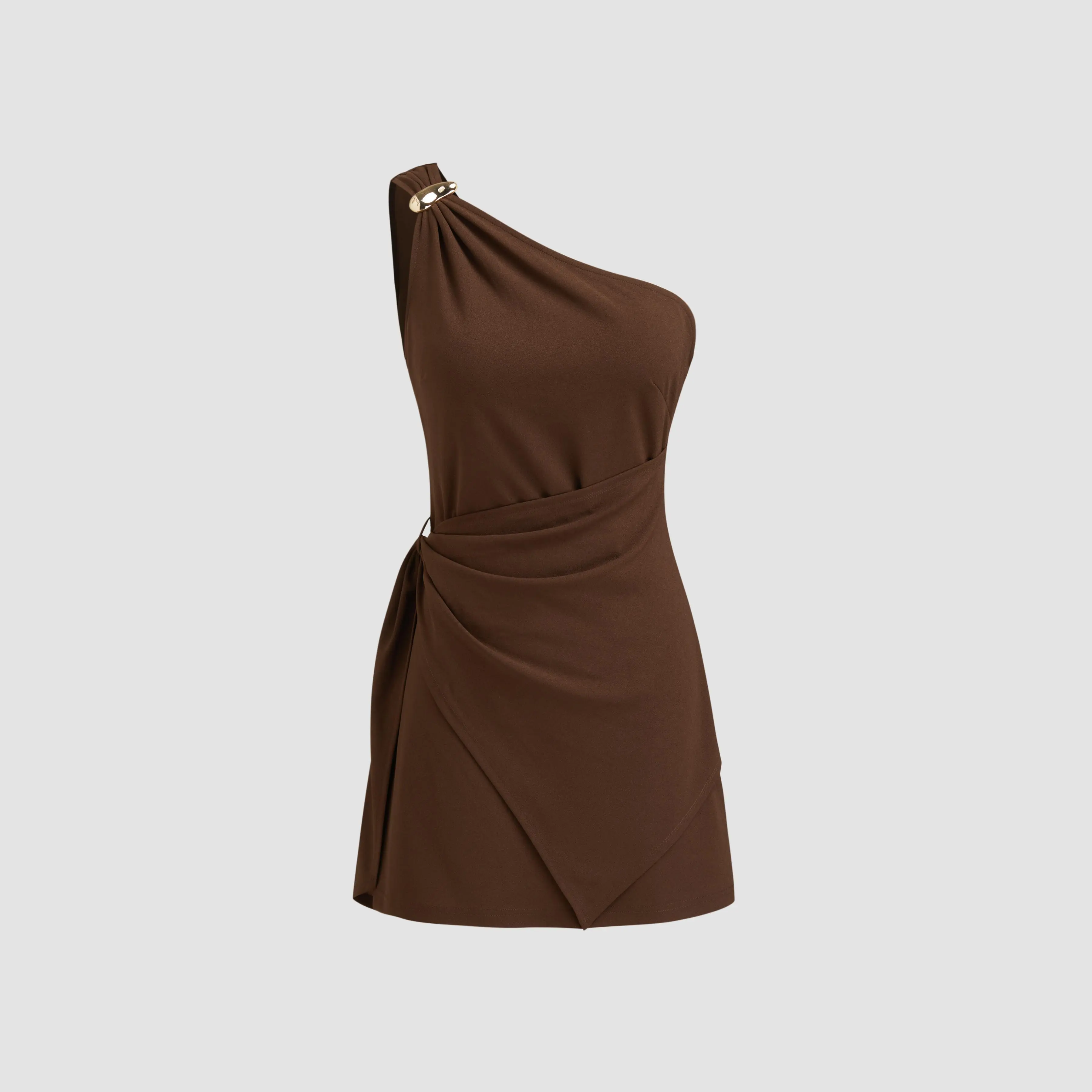 Cider Women's Casual Asymmetrical Neck Metal Detail Draped Mini Dress - TikTok Shop Cider Women's Casual Asymmetrical Neck Metal Detail Draped Mini Dress - TikTok Shop