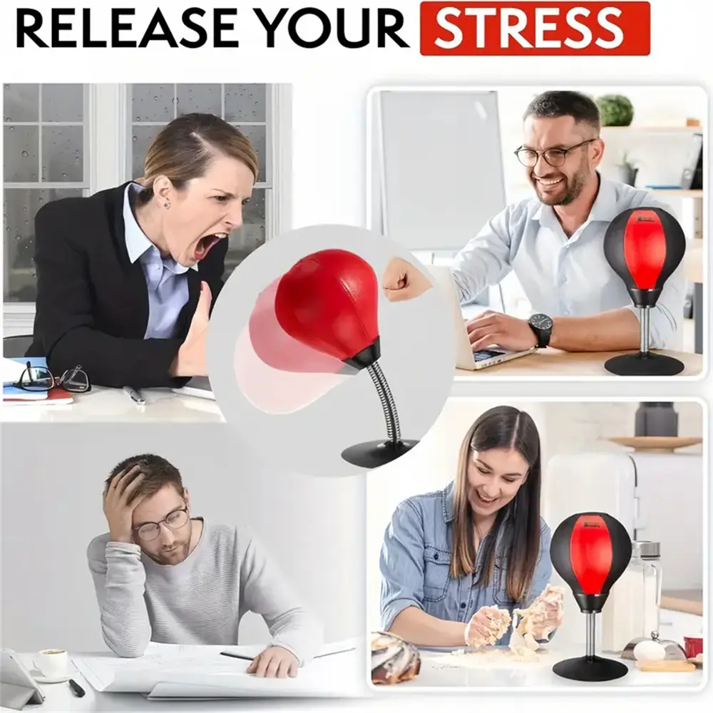Suction Cup Desktop Punching Bag/Release Your Stress Desktop Punching Bag - Suctions to Your Desk, Cool Gadgets for Office, Gag Gifts for Boss or Coworker, Heavy Duty Stress Relief Boxing Bag Indoor Halloween