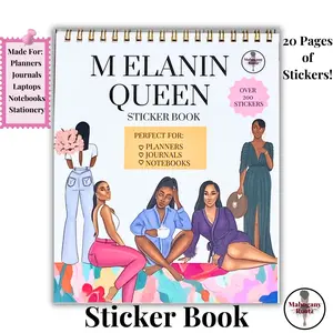 Melanin Queen Sticker Book|Self Love|African American|Black Girl Stickers for Planners, Journals and Stationery