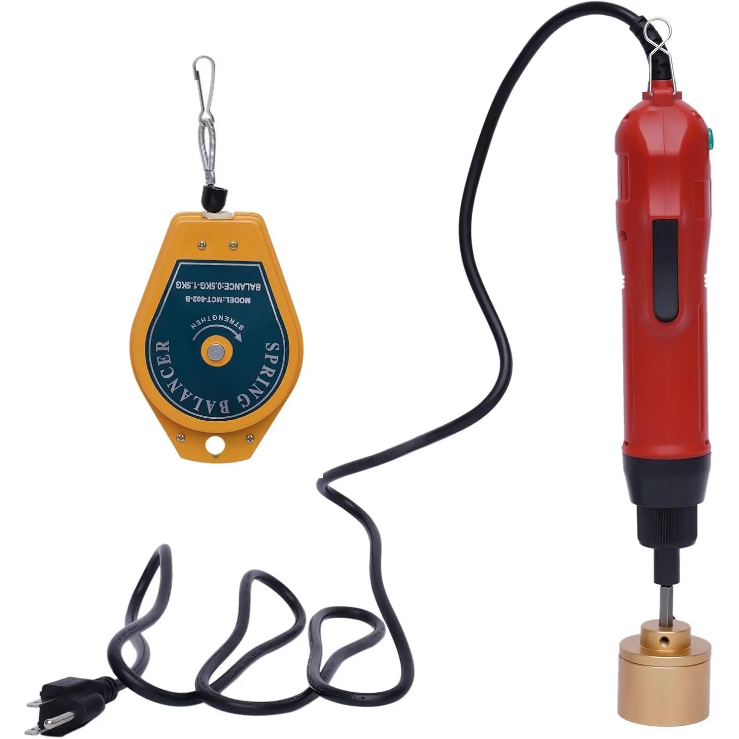 110V Electric Handheld Bottle Capping Machine Capping Screw Bottle Capper Bottle Cap Sealing Tool for Φ10-30mm Round Cap/Sprayer Cap, 20-50 Caps/min (Red) Can Sealer
