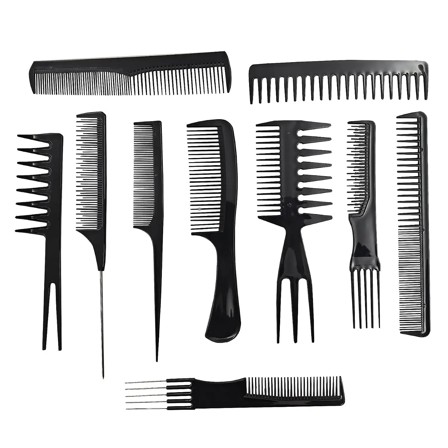 10 Pcs Comb Set for Hair Stylists - Professional Variety Pack with Combs for All Hair Types and Styles