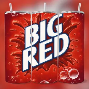 Big Red 20 oz Tumbler - BPA Free, stainless steel, Leak proof, durable, with clear lid