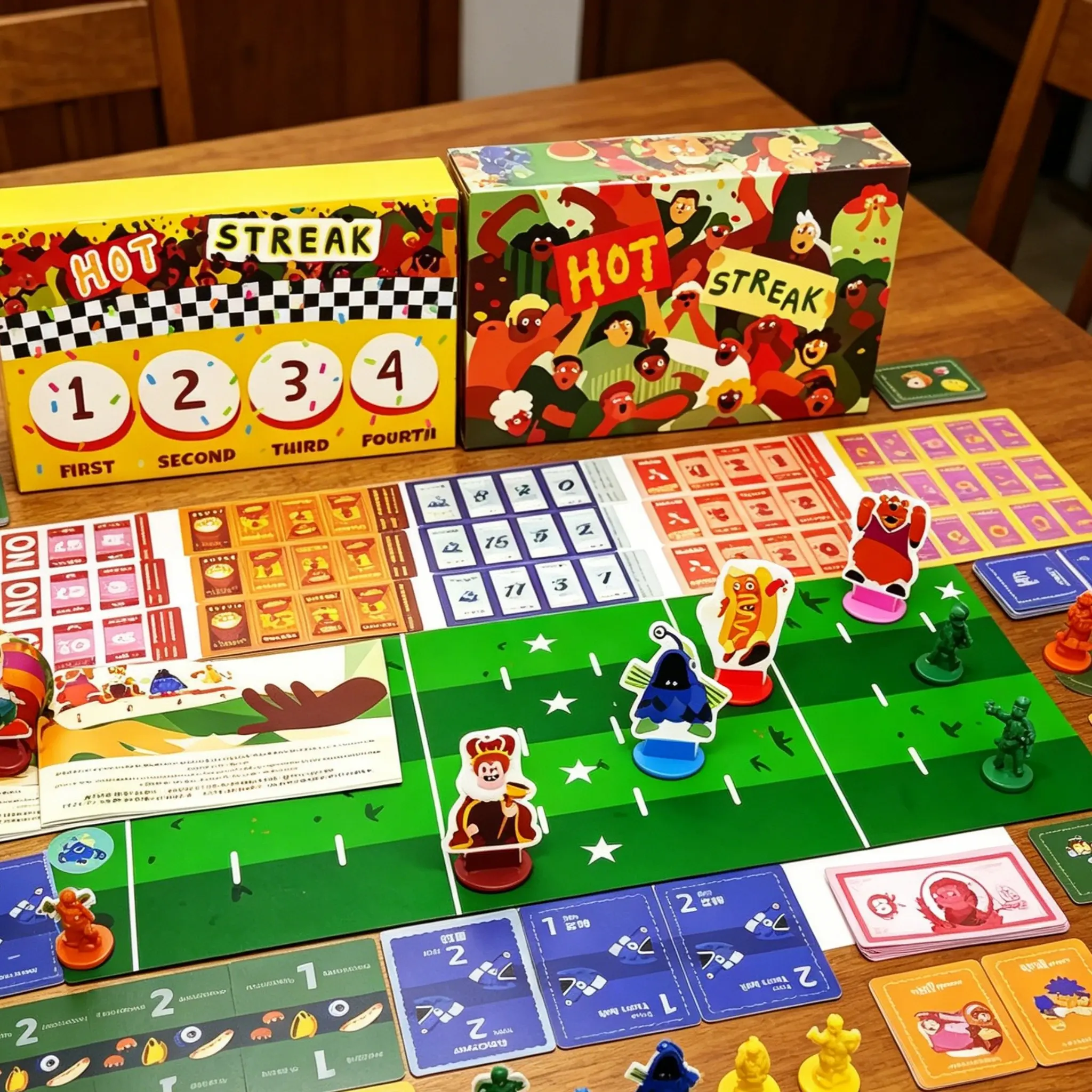 Hot Streak - Fast, Loud Mascot Racing, Betting & Mayhem, Tabletop Games, Party Board Game. Place Your Bets Once the race begins, there are no more decisions-just chaos, cheering, booing as the mascots careen down the track