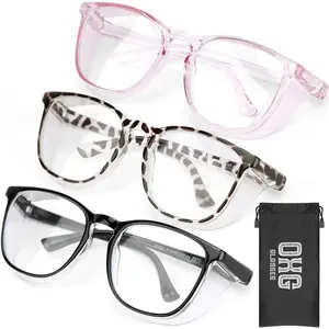 3 Pack Safety Glasses Goggles for Women, Anti Fog Clear Safety Glasses Scratch Resistant Protective Eyewear for Nurses
