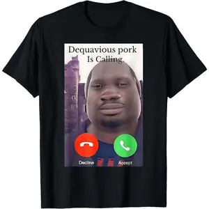 100% Cotton Daquavious Pork is Calling John Pork Meme Joke Oddly T-Shirt
