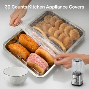30 Counts Dustproof with Elastic,Clear Disposable Dust Cover for Kitchen Household Furniture,Thickened Appliance Dust Covers for Blender,Pressure Cooker,Air Fryer,Oven,Coffee Maker,  Toaster,Slow Cooker Accessories