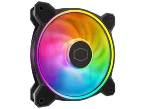 Cooler Master MasterFan MF120 Halo² PC Case|Liquid Cooler|Air Cooler Fan, Dual Loop Gen 2 ARGB LEDs Rings, Dynamic PWM 120mm 2,050 RPM, Air Balance Blades, Hybrid Frame (MFL-B2DN-21NP2-R2)