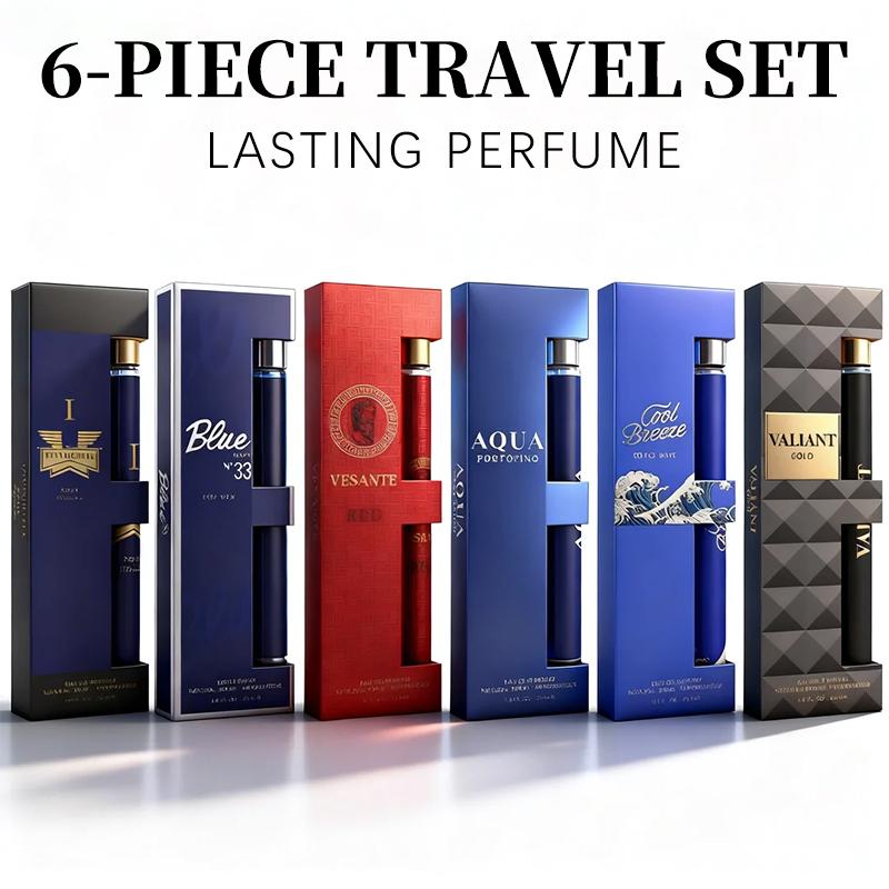 6-Piece Set Men's Eau De Toilette Fragrance, Cologne For Men,Travel Size Perfume, Long-Lasting , 6 Different Scents, Perfect For Dating, Daily Life, Parties,Gift Giving, 1.18 fl oz/35 ml Each Bottle