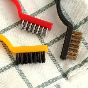 3pcs set gas stove cleaning brush, kitchen oil stains, copper wire, stainless steel stove, nylon steel wire set brush, Multipurpose Cleaning Tool