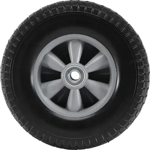 VEVOR Solid PU Run-Flat Tire Wheel, 10, 2-Pack, 180 lbs Dynamic Load, 220 lbs Static Load, Flat Free Tubeless Tires and Wheels for Hand Truck, Utility Cart, Dollies, Garden Trailers, Various Carts