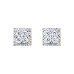 8mm Moissanite Cluster Earrings (Approx. 0.65 CT) – 925 Silver Screw Back