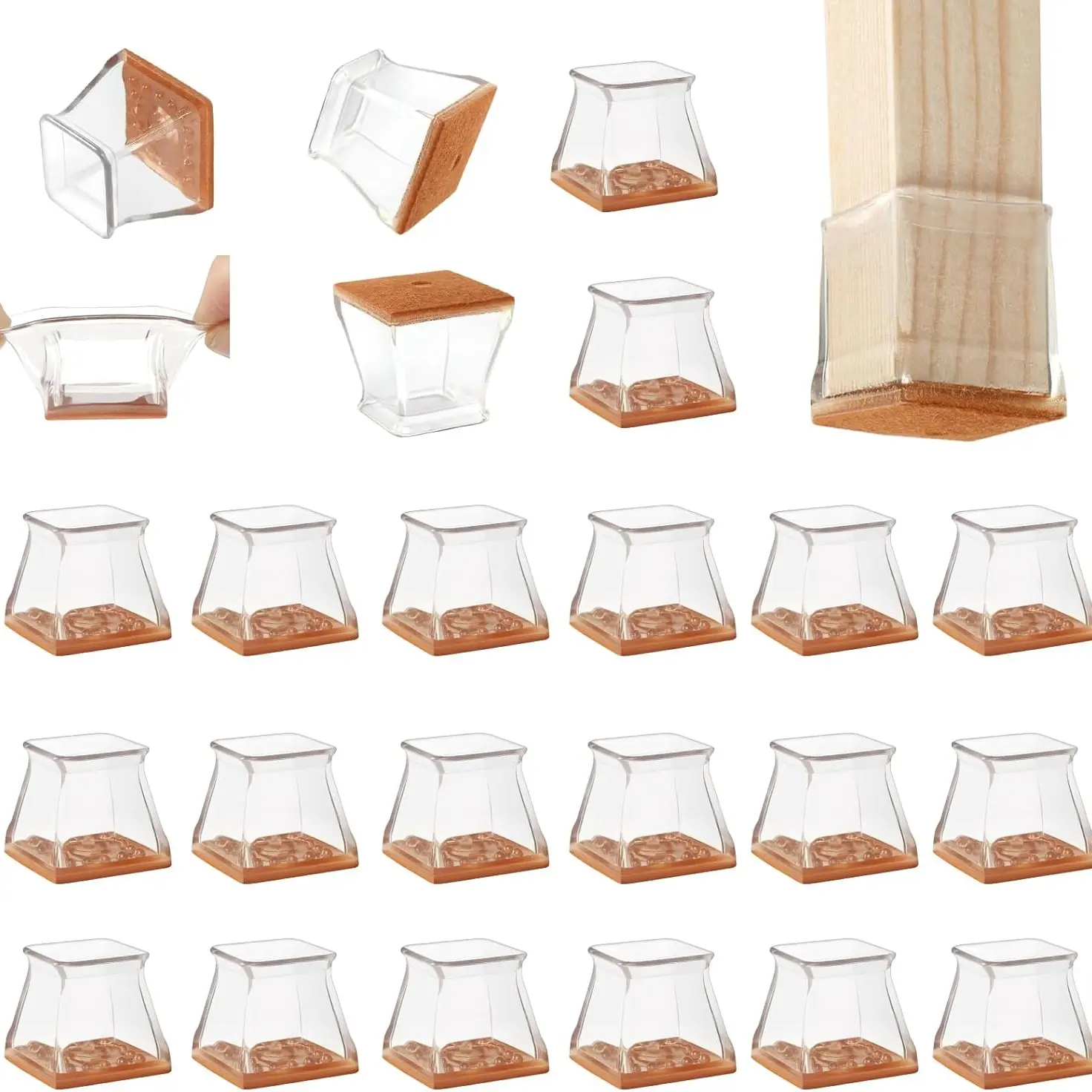 24 square brown pieces