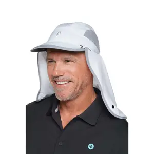 Agility Sports Cap with Removable Neck Drape | White/Steel Grey