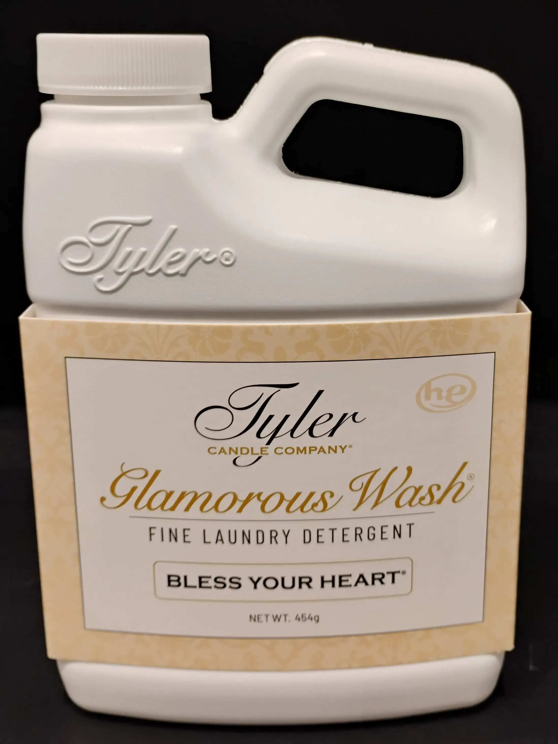 Tyler Candle Company Glamorous Wash Tyler Detergent - Bless Your Heart Scent, Biodegradable and Chemical Free, Hypoallergenic Deep Cleansing Liquid Soap Household Cleaner, Softens Fabrics with Vanilla Note - 454g/16oz