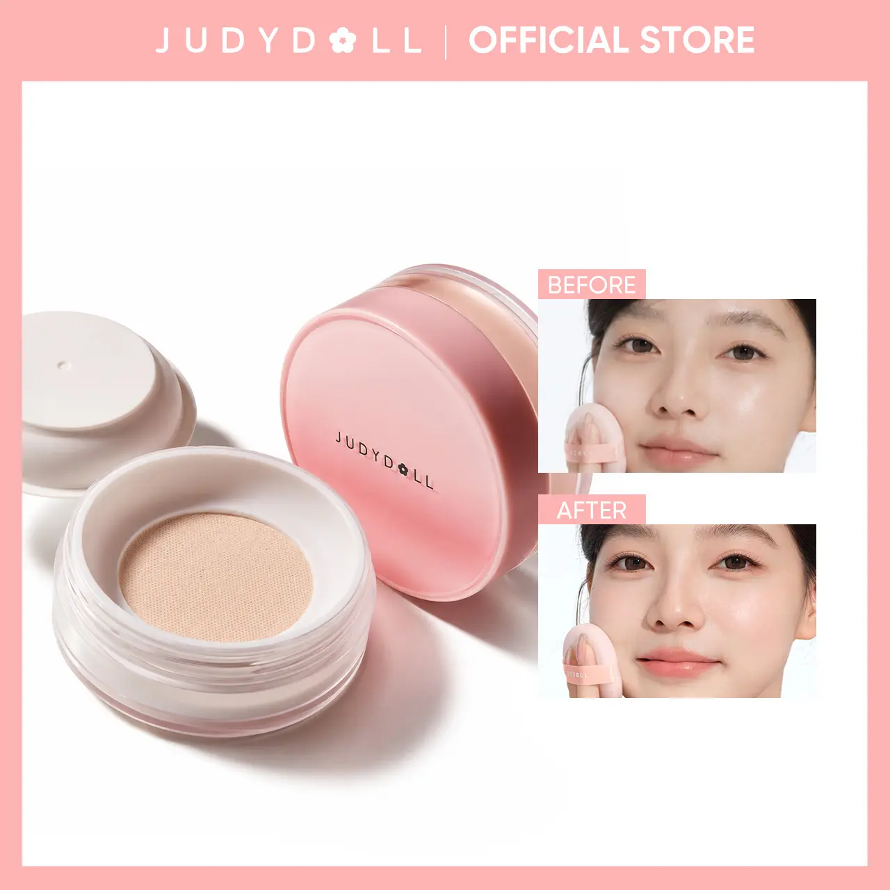 JUDYDOLL Matte Finishing Powder, Setting Powder, 16H Wear, Long- lasting, Smooths, Weightless, Oil Control, Blur, Silky, Minimizes Pores And Fine Lines, Creates Soft Focus Effect, Light, Semi-Matte Finish, Makeup, Cosmetics, Refresh Look, Summerwins