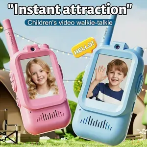 Kids Video Walkie Talkies 2-Pack with Camera Rechargeable Long Range Screen for Outdoor Indoor Camping Boys Girls Ages 3-12 Christmas Gifts Colorful Remote