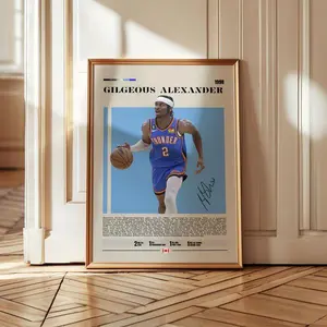 Shai Gilgeous-Alexander Oklahoma City Poster - Vintage Sga Fan Gift For Sports Bedroom Wall Art