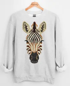 Faux Yarn Zebra Graphic Top