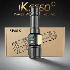 IKSESO Super Bright Flashlight Dual Switch Side COB Light Bottom Magnetic Home Version 3000 mAh