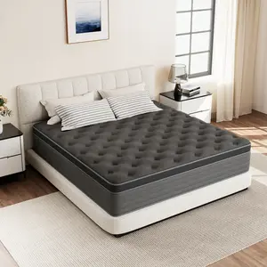 【Summervibes】12-inch/14-inch Pocketed Coil Mattress, Twin/Full/Queen/King, Medium Firmness, Lumbar Support, Edge Reinforcement, Ergonomic Design, Fiberglass-Free, Suitable for Homes and Hotels