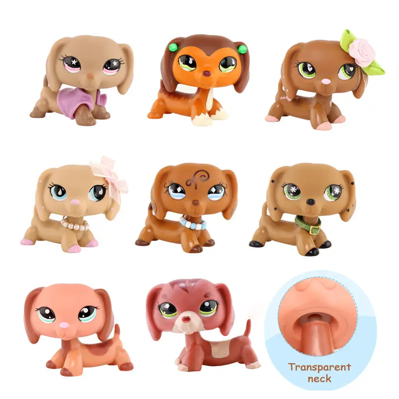 Sturdy Smooth Plastic Kawaii Dachshund Figurine Toy - Small Unisex Kids Favorites Collectible Doll and Figurine Set, Cute Animal Aesthetic Character Toy, Birthday Cake Topper for Kids Ages 3+