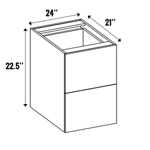 Guayana Gloss - Vanity Hanging Drawer Base Cabinet - 24"W x 22.5"H x 21"D - Frameless Cabinet