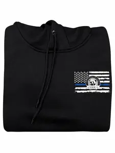 SGTO SARABIA St. Michael Archangel Code 4 Thin Blue Line Hoodie – Police Support Pullover Sweatshirt for Men Embroidered Swearshirt Longsleeves
