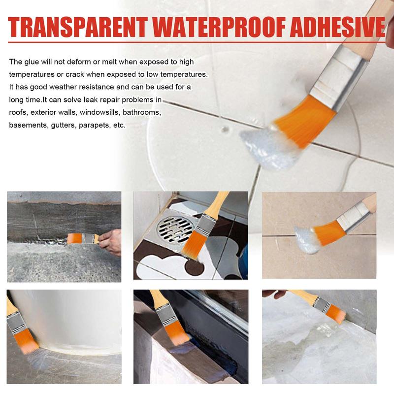 Transparent Waterproof Glue (100g Set) for Roof, Bathroom, Kitchen Wall Waterproofing, No Tile Breaking, Leak Repair Coating