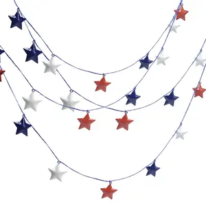 9.84FT Independence Day Metal Star Ornament Patriotic Theme in Red, White, and Blue Ideal for 4th of July Independence Day Home and Outdoor Decorations