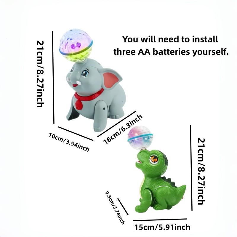 5pcs Electric Elephant Toys with Lights Music and Rotating Ball, Dancing Crawling Interactive Baby Learning Toy, Party Gift