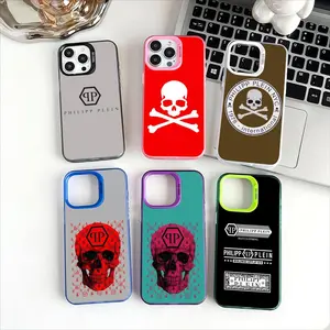 Philip Plein Plein Interview Phone Case Holographic Silver Phone Case for iPhone17 16 15ProMax – Iridescent Rainbow TPU Shockproof Anti-Fingerprint 2026 New Gift for Women men