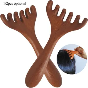 Wooden Scalp Massager Comb, 1/2 Counts, Ideal for Deep Relaxation & Stress Relief, Perfect Gift for Dad/mom, Made in China