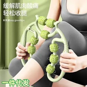 Nine-wheel circular leg clamp, thigh muscle relaxer, leg stretching massager, beautiful leg yoga roller clip lady Body Care