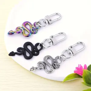 Gothic Retro Alloy Snake Car Keychain, Wallet Pendant Backpack Charm Zipper Head, Creative Fashion Key Accessory Gift, Father's Day Birthday Graduation Party Gift