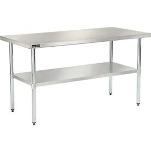 Global Industrial 319056 18-Gauge Stainless Steel Workbench with Undershelf, 60x30 in - Ideal for Workshop Tool Organization Tasks, Workshop Tasks