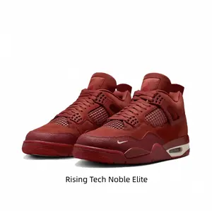 Men's Burgundy High Top Sneakers - Retro Suede Basketball Shoes Mesh Panels Streetwear Fashion
