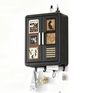 Compact Wooden Wall-Mounted Storage Cabinet, Hanging Rack with Bottom Shelf, Perfect for Bathroom, Dining Room, Balcony